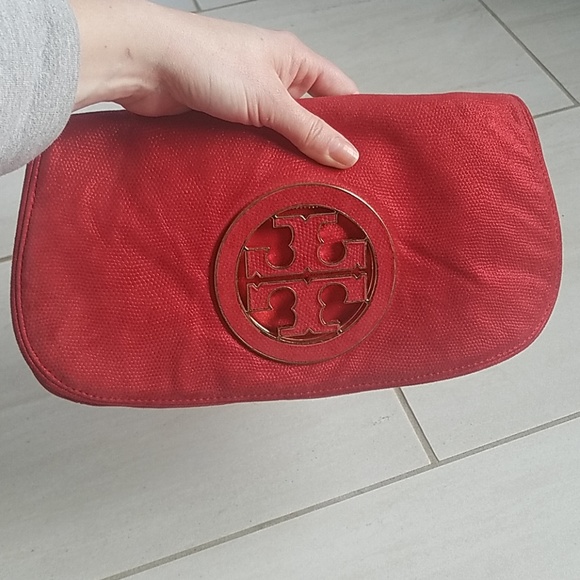💰SOLD💰 Metallic Red Tory Burch Amanda bag - Picture 2 of 7